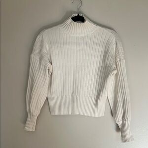 Elegant White Ribbed Sweater